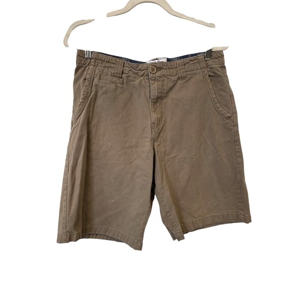Triple Five Soul Flat Front Chino Shorts Size 34 Brown Tan Cotton Outdoor Active - Picture 1 of 6